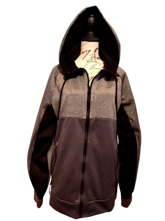 Xersion Jackets & Blazers - Xersion Medium Gray & Black Full-Zip Hoodie With Pockets